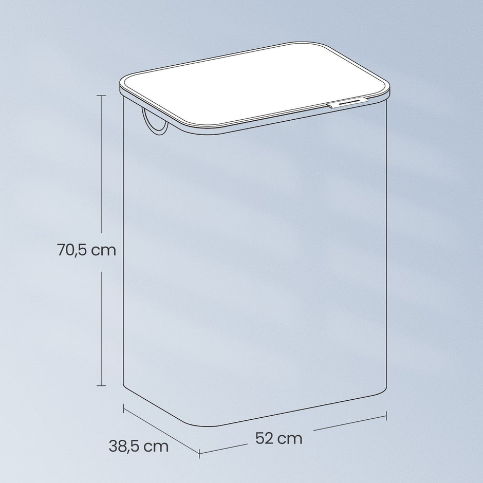 Laundry Hamper – Oxford Fabric – Ink Black – 3-Section with Lid and Removable Mesh Liner, 150 L