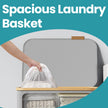 Laundry Hamper – Oxford Fabric – Ink Black – 3-Section with Lid and Removable Mesh Liner, 150 L