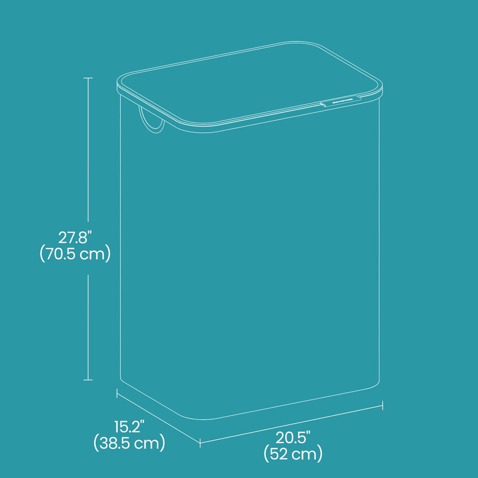 Laundry Hamper – Oxford Fabric – Ink Black – 3-Section with Lid and Removable Mesh Liner, 150 L