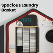 Large Laundry Hamper – Oxford Fabric – Ink Black – 3-Section with Lid and Removable Mesh Liner