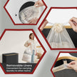 Large Laundry Hamper – Oxford Fabric – Ink Black – 3-Section with Lid and Removable Mesh Liner