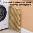 Laundry Basket – Synthetic Rattan – Natural – Foldable with Lid and Removable Liner
