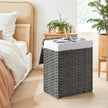 Laundry Basket – Synthetic Rattan – Natural – Foldable with Lid and Removable Liner