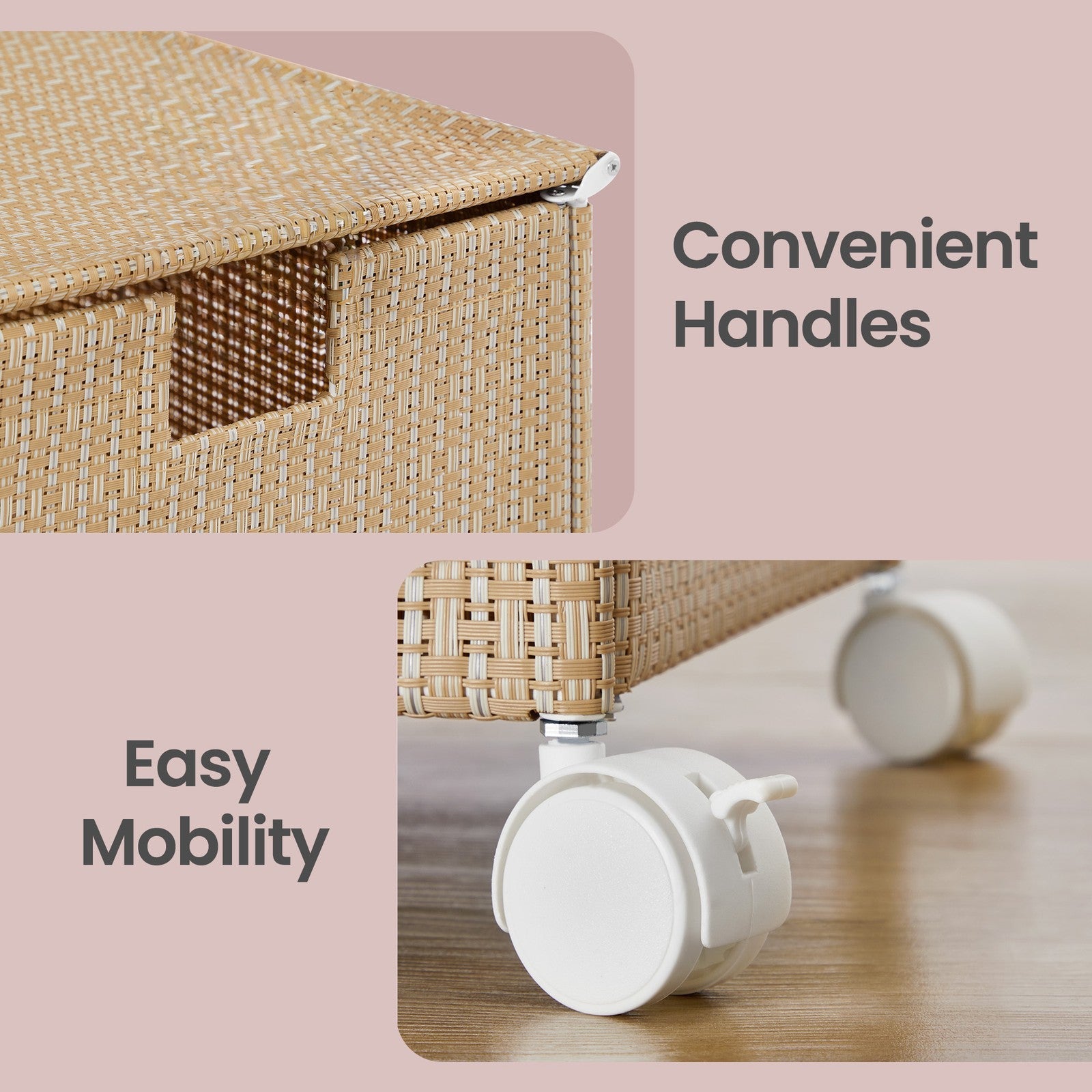Laundry Hamper – Fabric – Natural Beige and Matte White – 3-Section with Removable Liner and Lid