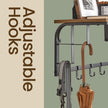 Wall-Mounted Coat Rack – Metal – Industrial Gray – With 5 Removable Hooks and Floating Shelf