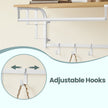 Wall-Mounted Coat Rack – Metal – Industrial Gray – With 5 Removable Hooks and Floating Shelf