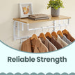 Wall-Mounted Coat Rack – Metal – Industrial Gray – With 5 Removable Hooks and Floating Shelf