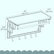 Wall-Mounted Coat Rack – Metal – Industrial Gray – With 5 Removable Hooks and Floating Shelf