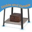 Coat Rack – Steel – Greige and Black – Free Standing Hall Tree with 3 Shelves and Hooks