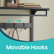 Wall-Mounted Coat Rack – Wood – Oak and White/Grey and Black/Rustic Brown – 10 Removable Hooks with Shelf