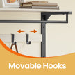 Wall-Mounted Coat Rack – Oak and White – 10 Removable Hooks and Shelf