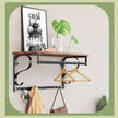 Industrial Coat Rack – Metal and Wood – Rustic Brown and Black – Wall Mounted with Shelf and 5 Hooks