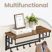 Wall-Mounted Coat Rack – Metal – Industrial Gray – With 5 Removable Hooks and Floating Shelf