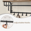 Wall-Mounted Coat Rack – Metal – Industrial Gray – With 5 Removable Hooks and Floating Shelf