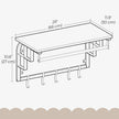 Wall-Mounted Coat Rack – Metal – Industrial Gray – With 5 Removable Hooks and Floating Shelf
