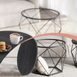 Round Coffee Table Set of 2 – Steel Frame – Modern Design – Removable Tabletop