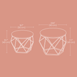 Round Coffee Table Set of 2 – Steel Frame – Modern Design – Removable Tabletop