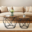 Round Coffee Table Set of 2 – Steel Frame – Modern Design – Removable Tabletop