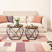 Round Coffee Table Set of 2 – Steel Frame – Modern Design – Removable Tabletop