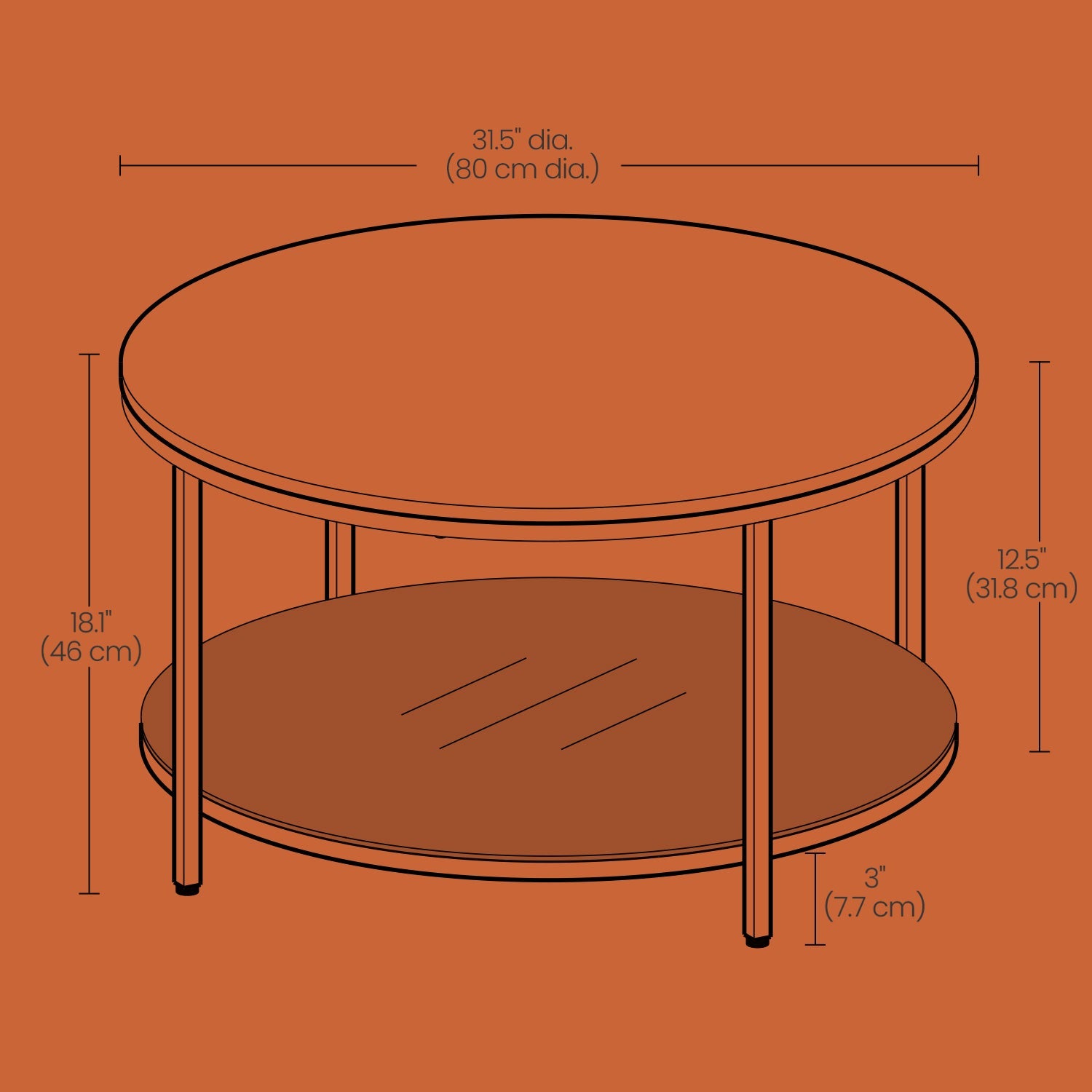 Coffee Table – Tempered Glass and Faux Marble – White and Black – Modern Round Design