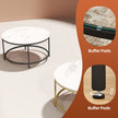 Coffee Table – Tempered Glass and Faux Marble – White and Black – Modern Round Design