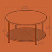 Coffee Table – Faux Marble and Tempered Glass – White and Gold – Modern Round Design