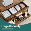 Lift-Top Coffee Table – Wood – Rustic Brown and Ink Black – Storage Drawers and Open Compartment