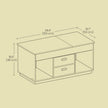 Lift Top Coffee Table – Wood – Snow White – Features Hidden Compartments and 2 Drawers