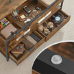 Lift Top Coffee Table – Wood – Rustic Brown and Ink Black – With Storage Drawers and Open Shelf
