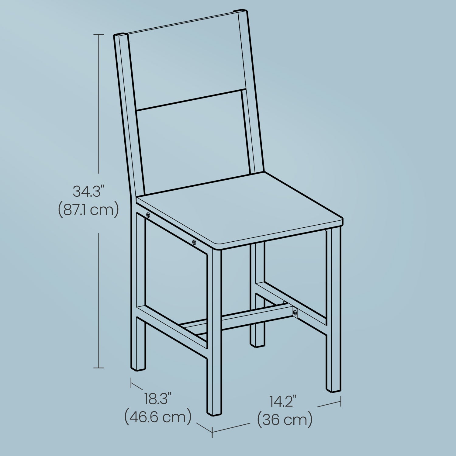 Dining Chairs Set of 2 – Steel – Industrial – Versatile for Dining Room or Kitchen