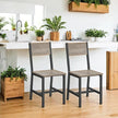 Set of 2 Dining Chairs – Steel Frame – Heather Greige and Frosted Gray – Industrial Style