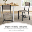 Set of 2 Dining Chairs – Steel Frame – Heather Greige and Frosted Gray – Industrial Style
