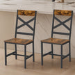 Set of 2 Dining Chairs – Steel – Rustic Brown and Black – Ergonomic Design, Industrial Style