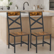 Set of 2 Dining Chairs – Steel – Rustic Brown and Black – Ergonomic Design, Industrial Style