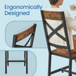 Set of 2 Dining Chairs – Steel – Rustic Brown and Black – Ergonomic Design, Industrial Style