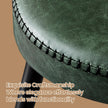 Set of 2 Kitchen Stools – Synthetic Leather – Green – Upholstered Padded Seat, Mid-Century Modern Design