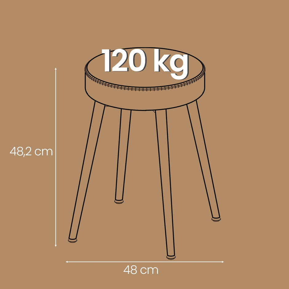 Set of 2 Kitchen Stools – Synthetic Leather – Green – Upholstered Padded Seat, Mid-Century Modern Design