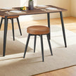 Set of 2 Dining Stools – Synthetic Leather – Brown – Padded Seat, Mid-Century Modern Design