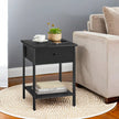 Nightstand – Steel Frame – Hazelnut Brown and Black – Drawer and Shelf