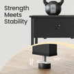 Nightstand – Steel Frame – Hazelnut Brown and Black – Drawer and Shelf