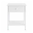 Bedside Table – Steel – Hazelnut Brown and Black – Modern Design with Drawer and Shelf