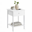 Bedside Table – Steel – Hazelnut Brown and Black – Modern Design with Drawer and Shelf