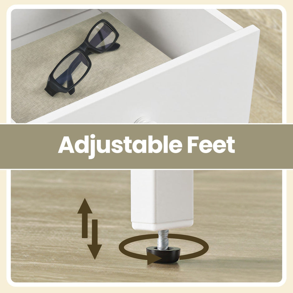 Bedside Table – Steel – Hazelnut Brown and Black – Modern Design with Drawer and Shelf
