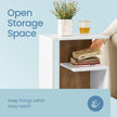 Side Table – Wood – Rustic Walnut and White – Versatile Open Storage, Modern Design