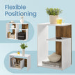 Side Table – Wood – Rustic Walnut and White – Versatile Open Storage, Modern Design