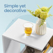 Side Table – Wood – Rustic Walnut and White – Versatile Open Storage, Modern Design