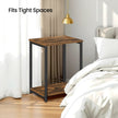Side Table – Wood and Metal – Rustic Brown and Black – Versatile Design for Living Room, Bedroom, Office, and Bathroom