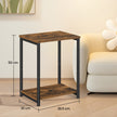 Side Table – Wood and Metal – Rustic Brown and Black – Versatile Design for Living Room, Bedroom, Office, and Bathroom