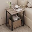Side Table – Wood and Metal – Rustic Brown and Black – Versatile Design for Living Room, Bedroom, Office, and Bathroom