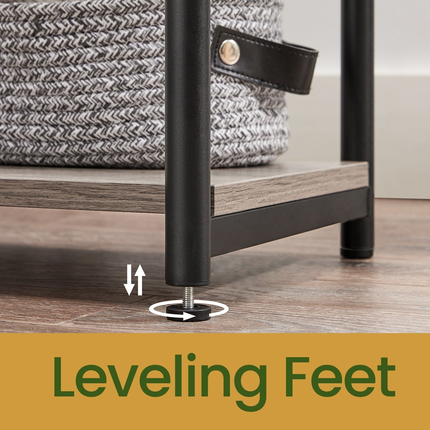 Side Table – Wood and Metal – Rustic Brown and Black – Versatile Design for Living Room, Bedroom, Office, and Bathroom